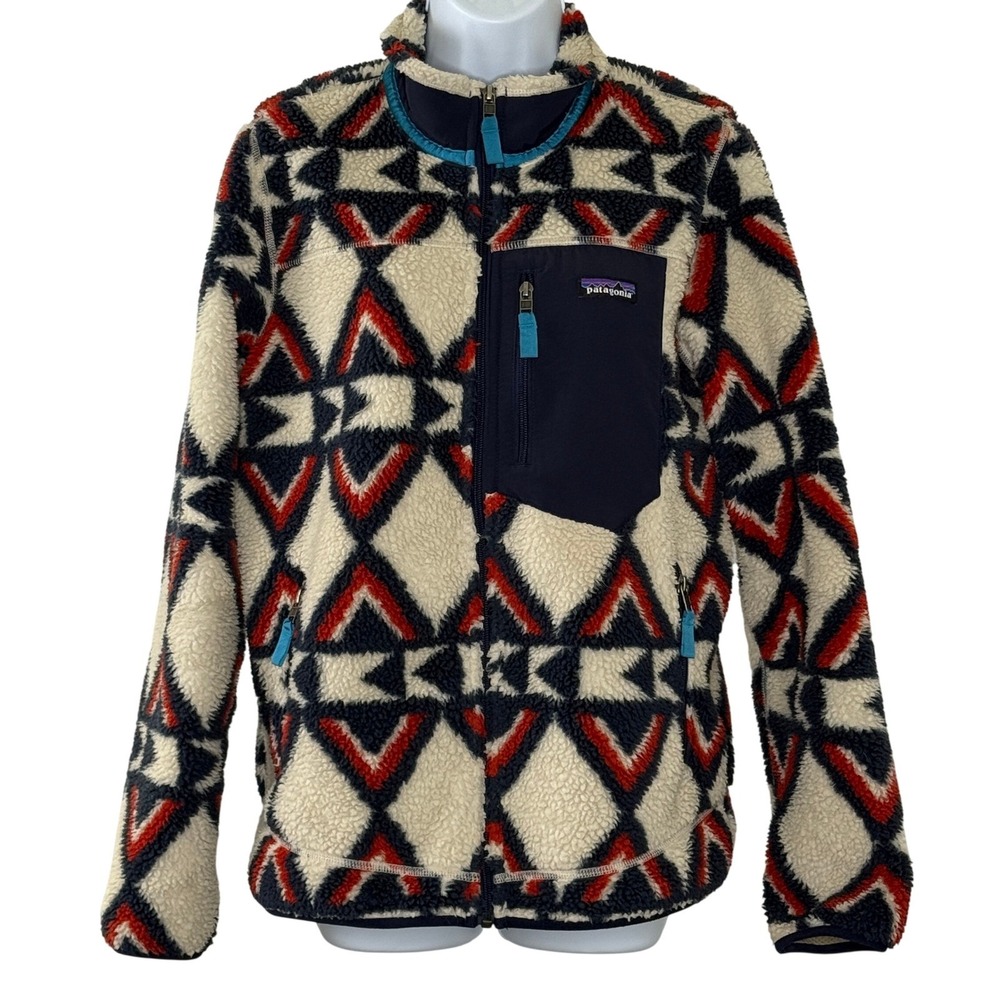Patagonia‎ Retro-X Jacket Women's Medium Geometric Sherpa Full Zip Southwestern